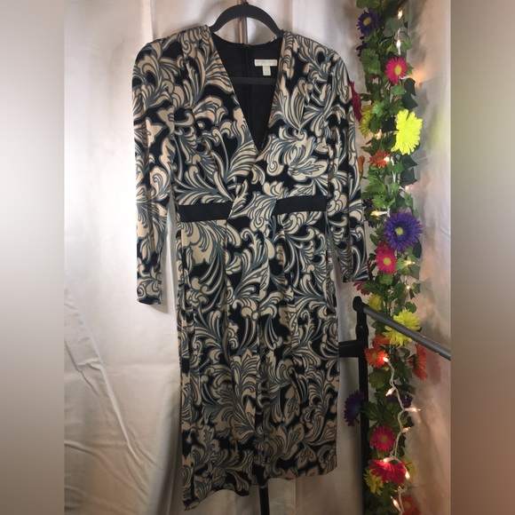New York & Company Dresses & Skirts - NEW YORK & COMPANY Stretch | Women’s Long Sleeve Floral Pattern Black Dress